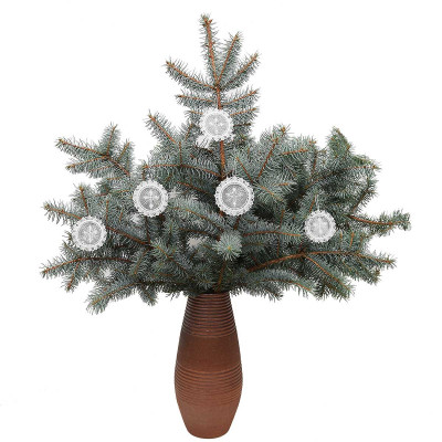 5 Stück Spitzenanhänger Kreuz - Plauener Spitze am Strauß 5 Stück Spitzenanhänger Kreuz - Plauener Spitze am Strauß