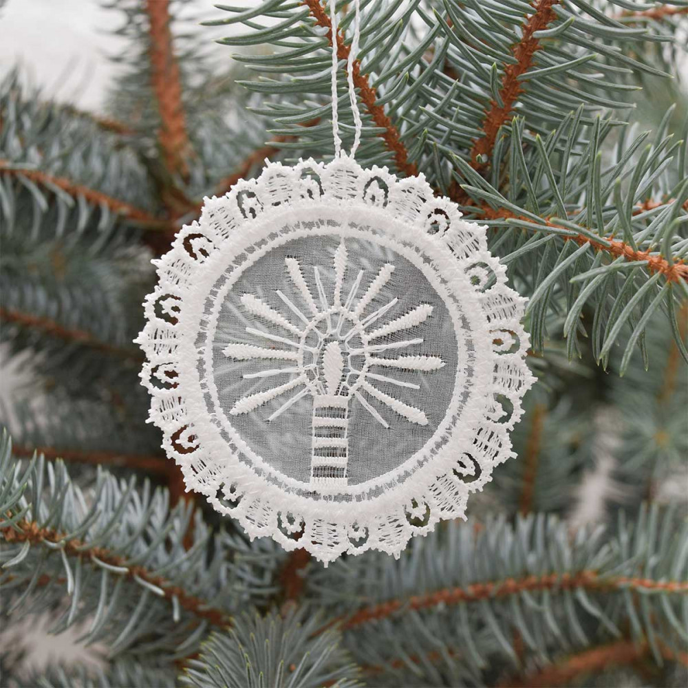 Kleiner Anhänger Kerze mit Organza