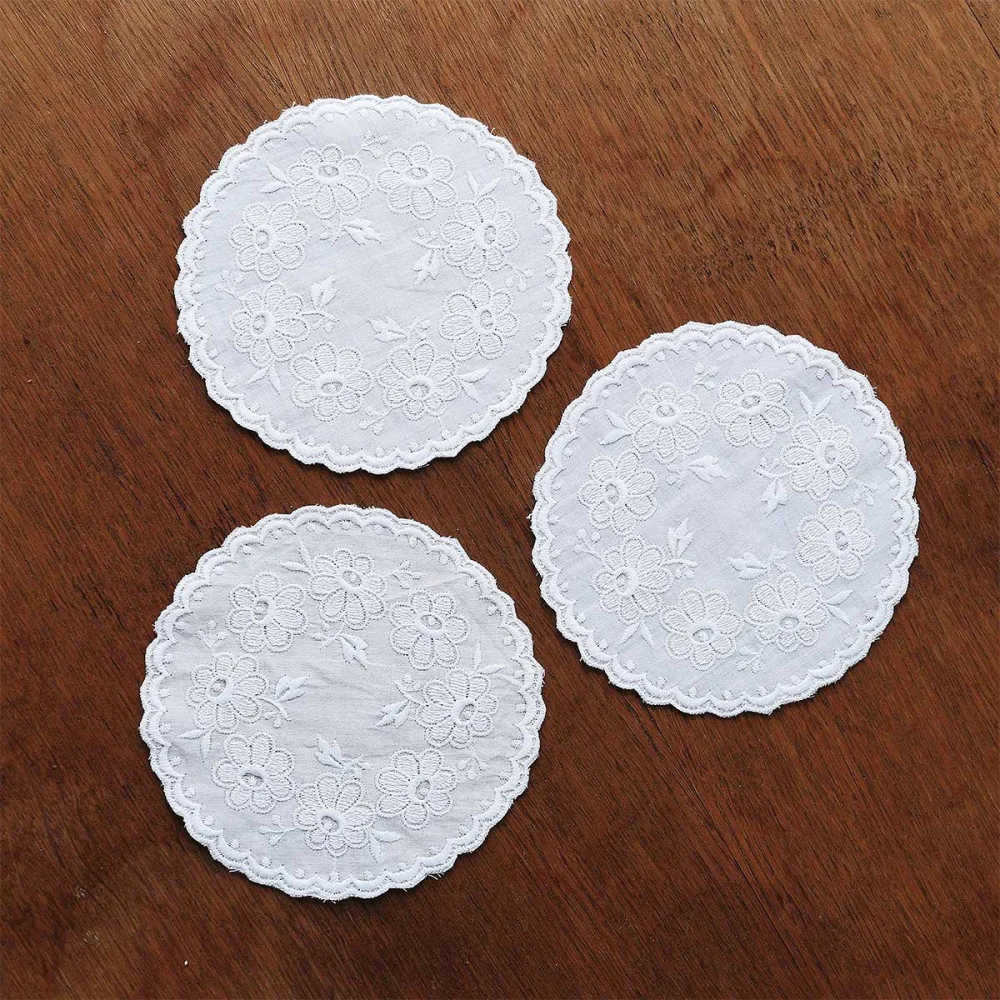 Runde Spitzendecken Selma 3er Set besickt