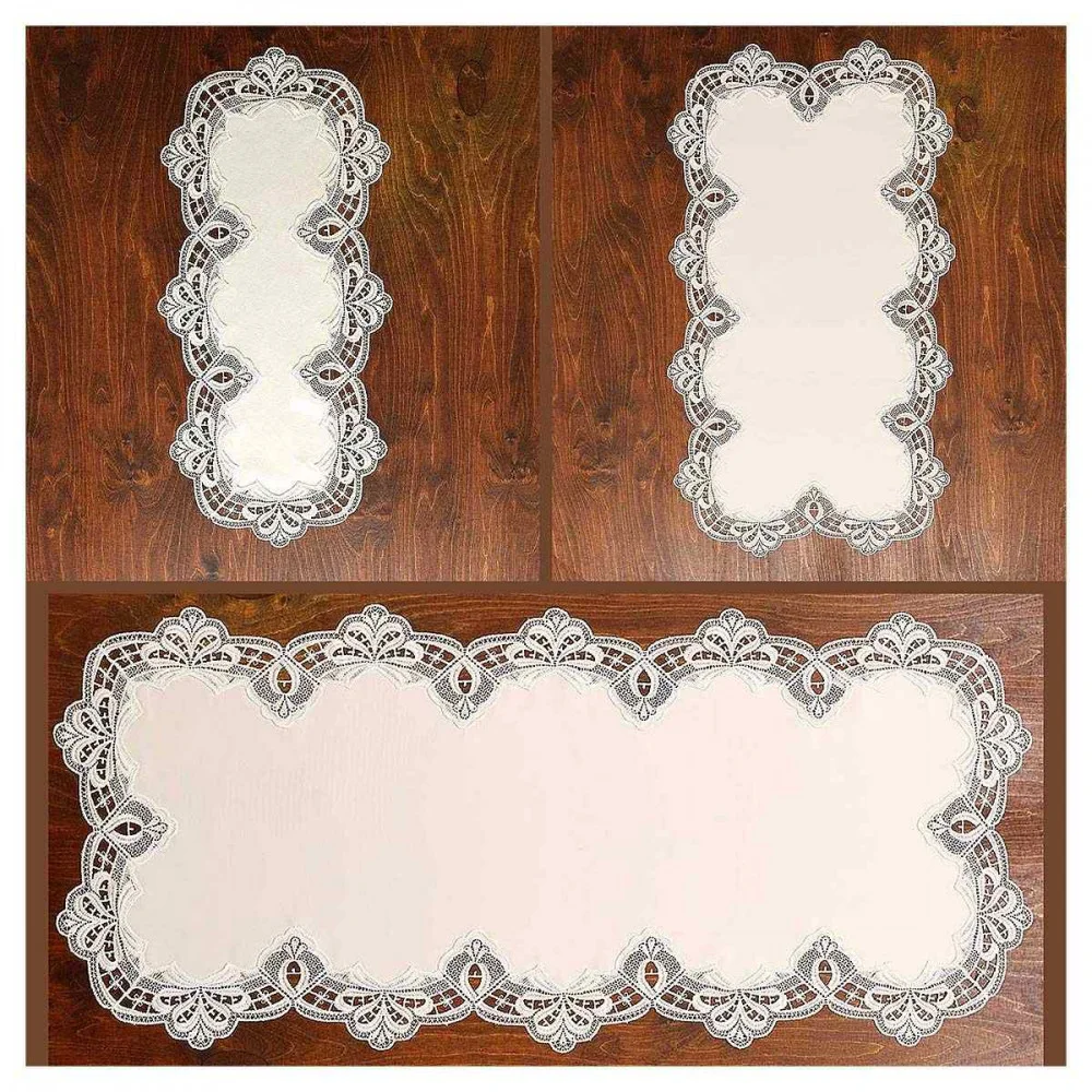 Tischläufer-Set Camilla aus Plauener Stickerei