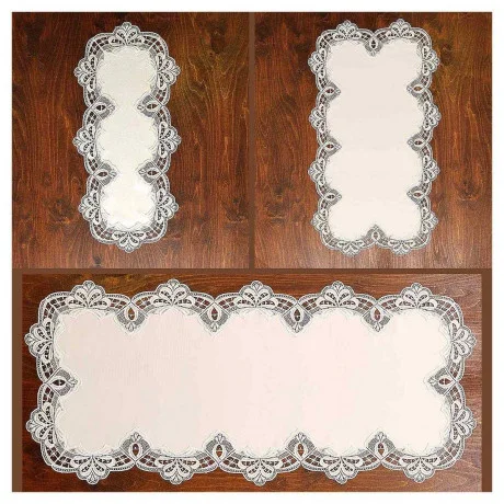 Tischläufer-Set Camilla aus Plauener Stickerei