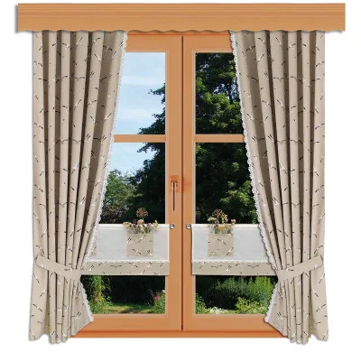 Vorhang-Garnitur Ilma Möwe kombiniert mit Scheibengardinen