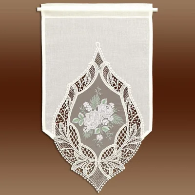 Organza-Gardine Rose mit Plauener Spitze Musterbild