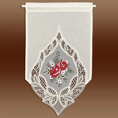 Organza-Gardine Rose mit Plauener Spitze Musterbild