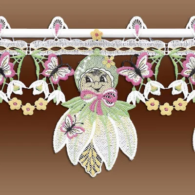 Kurze Scheibengardine Lilly Blumenkinder Detailbild