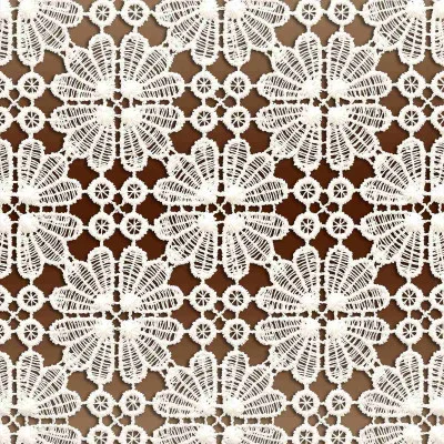 Spitzen-Scheibenhänger Roana Plauener Spitze natur Detailansicht Stickerei