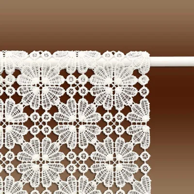 Scheibengardine Roana Plauener Spitze natur Darstellung der Aufhängung