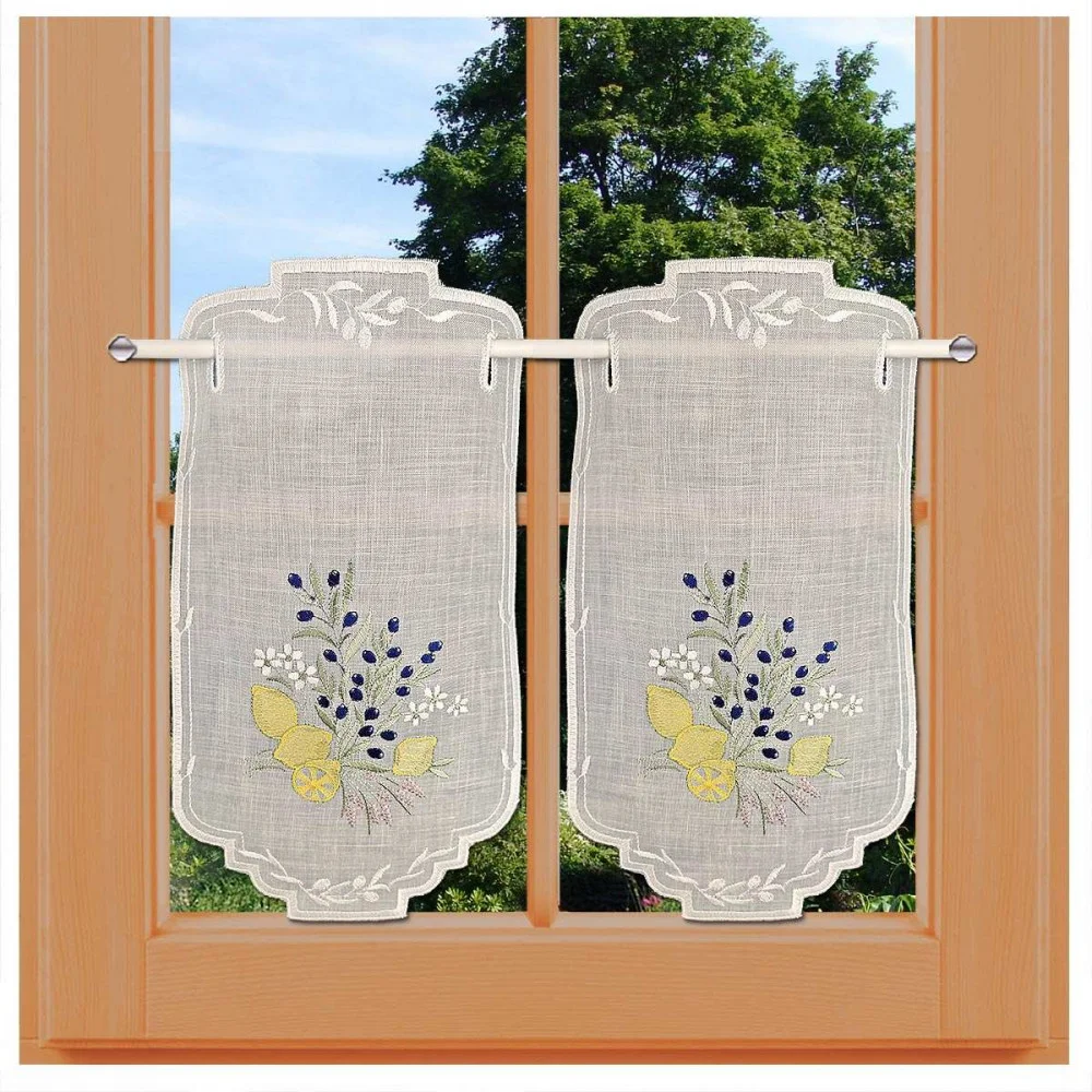 Fein Gestickter Scheibenhänger Alisa - Vogtländische Spitze 45 X 112 Cm Weiß