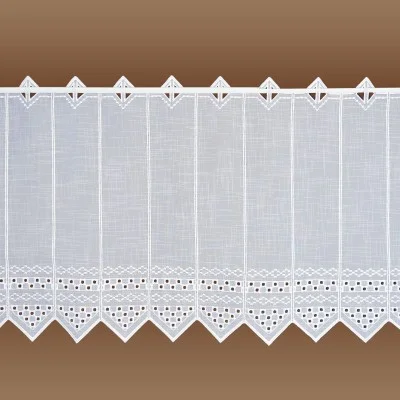 Feenhaus-Spitzengardine Kayla Lochstickerei auf Käseleinen lang