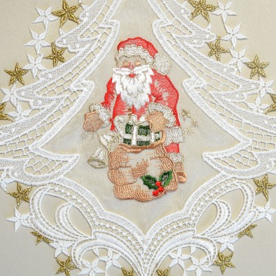 Fensterbild Weihnachtsmann auf Organza Detail