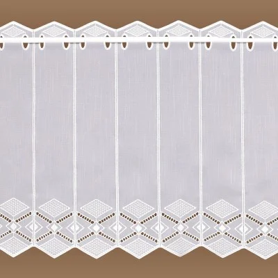 Kurzgardine Cynthia Plauener Spitze Käseleinen lang