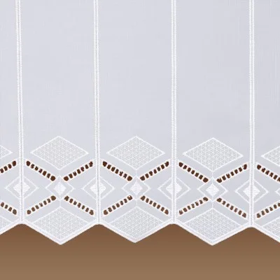 Kurzgardine Cynthia Plauener Spitze Käseleinen Detail