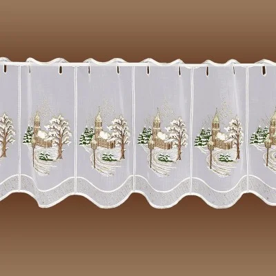 Winter-Scheibengardine Winterkirche zauberhafte Weihnachtsgardine