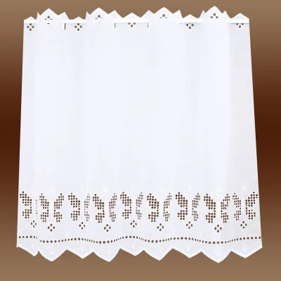 Landhausgardine Antonett mit weißer Schmetterlings-Stickerei 55 cm