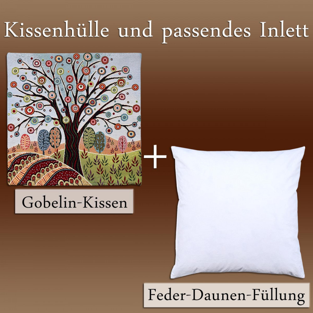 Kissenhülle Baum der Träume mit passender Feder-Daunenfüllung