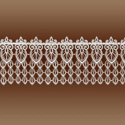 Spitzengardine Olivia Echte Plauener Spitze Scheibenhänger rohweiß 25 cm