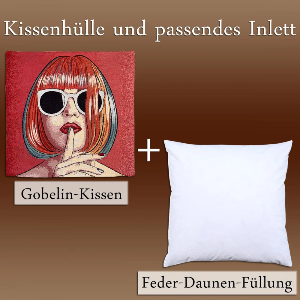 Kissenhülle Pop Diva mit passender Feder-Daunenfüllung