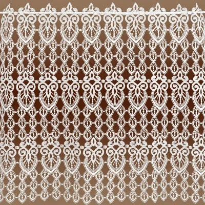 Spitzengardine Olivia Echte Plauener Spitze Scheibenhänger rohweiß 72 cm - lange Variante