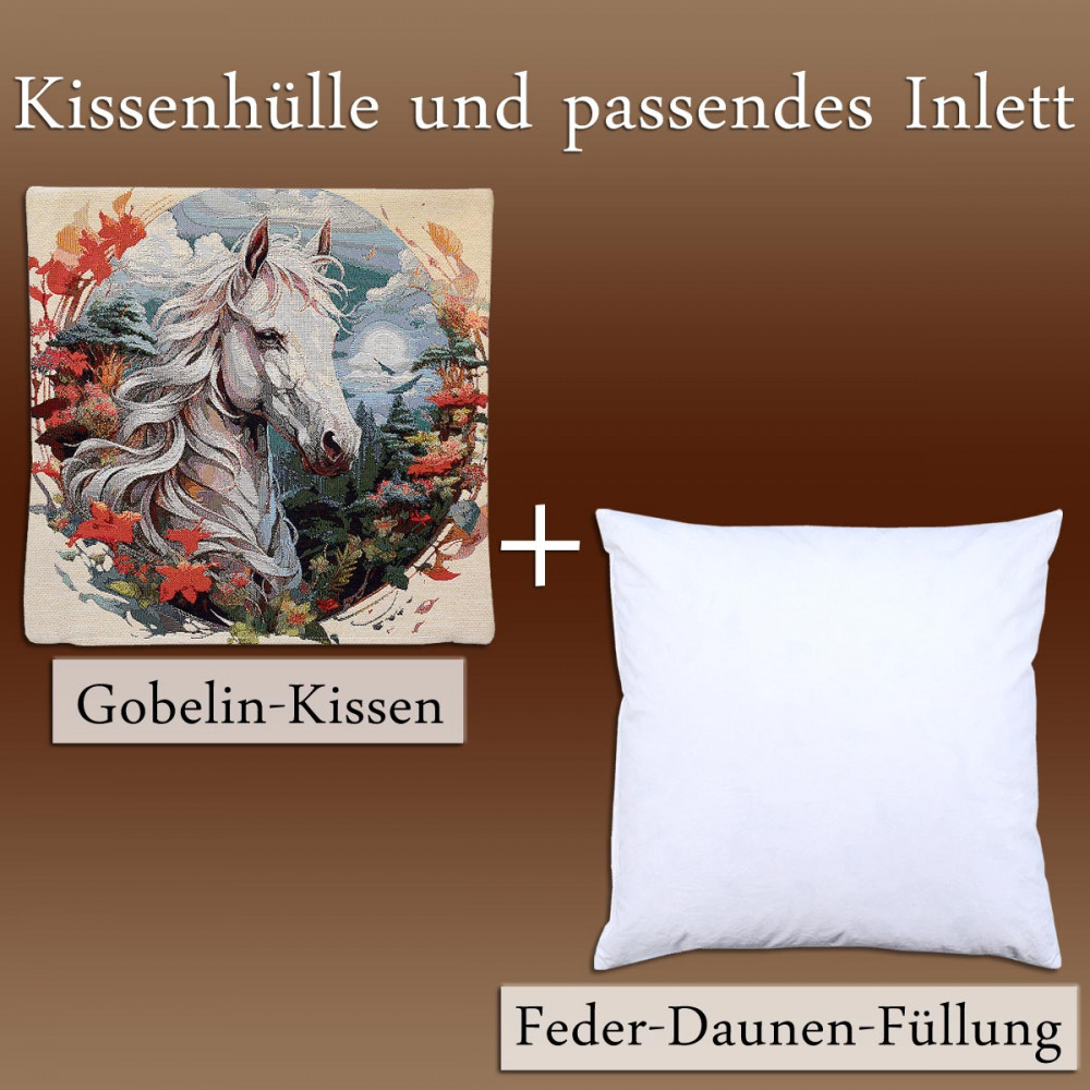 Kissenhülle Magisches Traumpferd mit passender Feder-Daunenfüllung