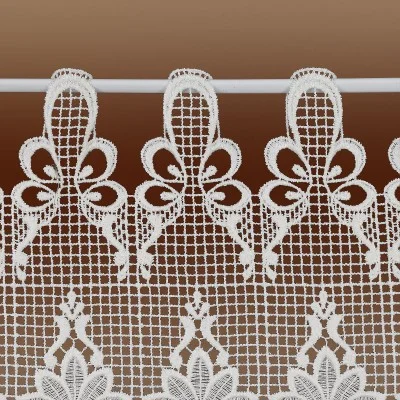Luftspitzengardine Farisa Echte Plauener Spitze Detailansicht Stangendurchzug