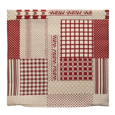 Kissenhülle Patchwork-Optik 40 x 40 cm rot-beige