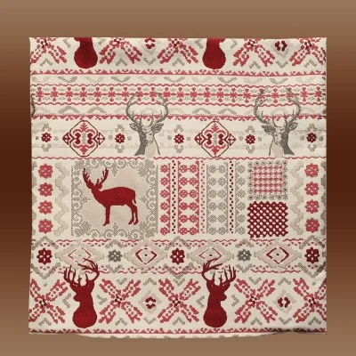 Kissenhülle Hirschmotiv 40 x 40 cm - brauner Hintergrund