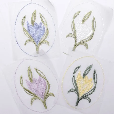 4 Organzabildchen Krokus