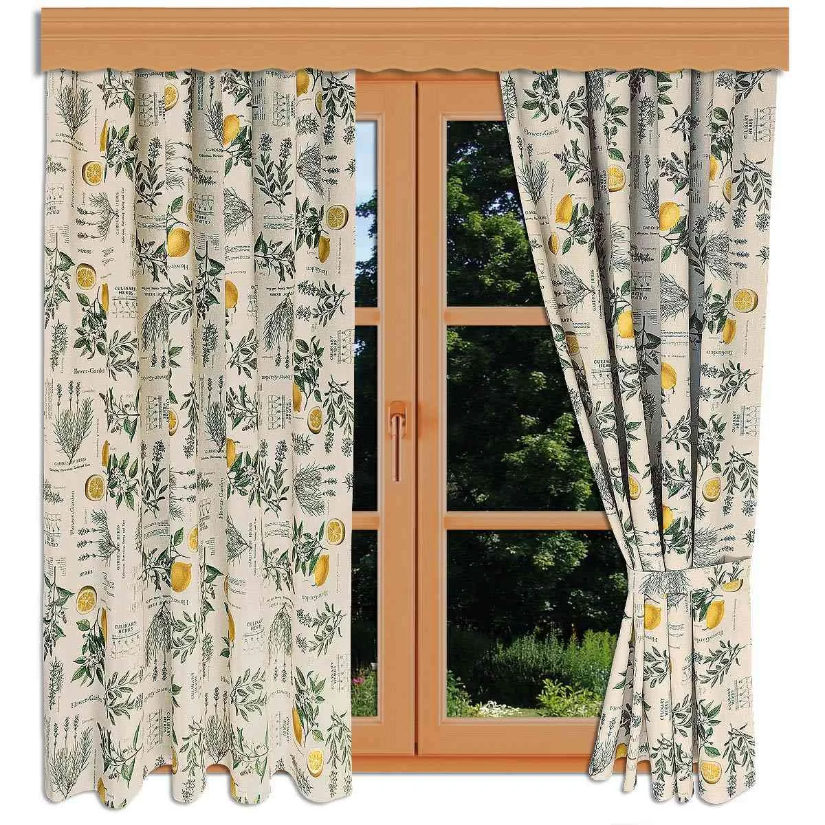 Dekoschals Kräutercharme Liora an einem Holz-Fenster dekoriert