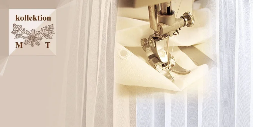 Deko-Ideen von kollektion-MT in feinster Handarbeit - hier eine Nahaufnahme einer manuellen Nähmaschine.