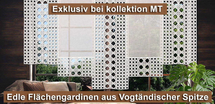 Edle Flächengardinen aus Vogtländischer Spitze